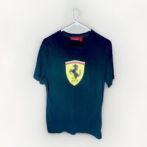 Performance Racing Scuderia Ferrari Graphic Black Horse Logo Tshirt 100% Cotton